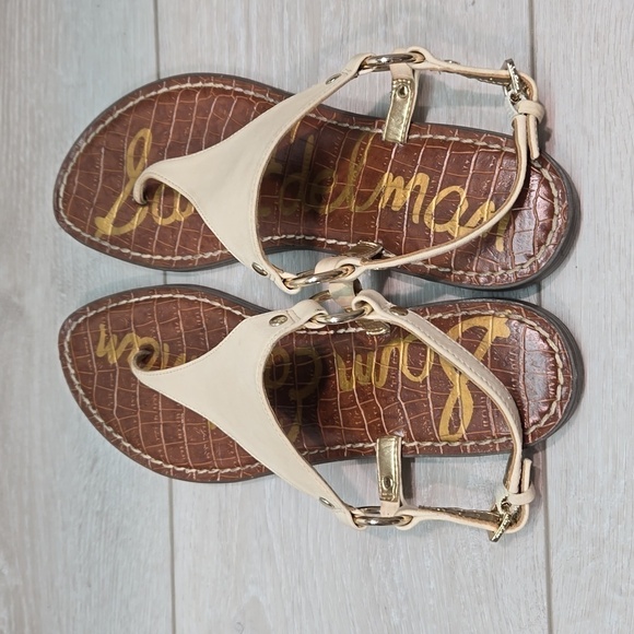 Sam Edelman Womens Greta T strap Leather Sandals flip flop shoes sz 7M - Picture 5 of 10